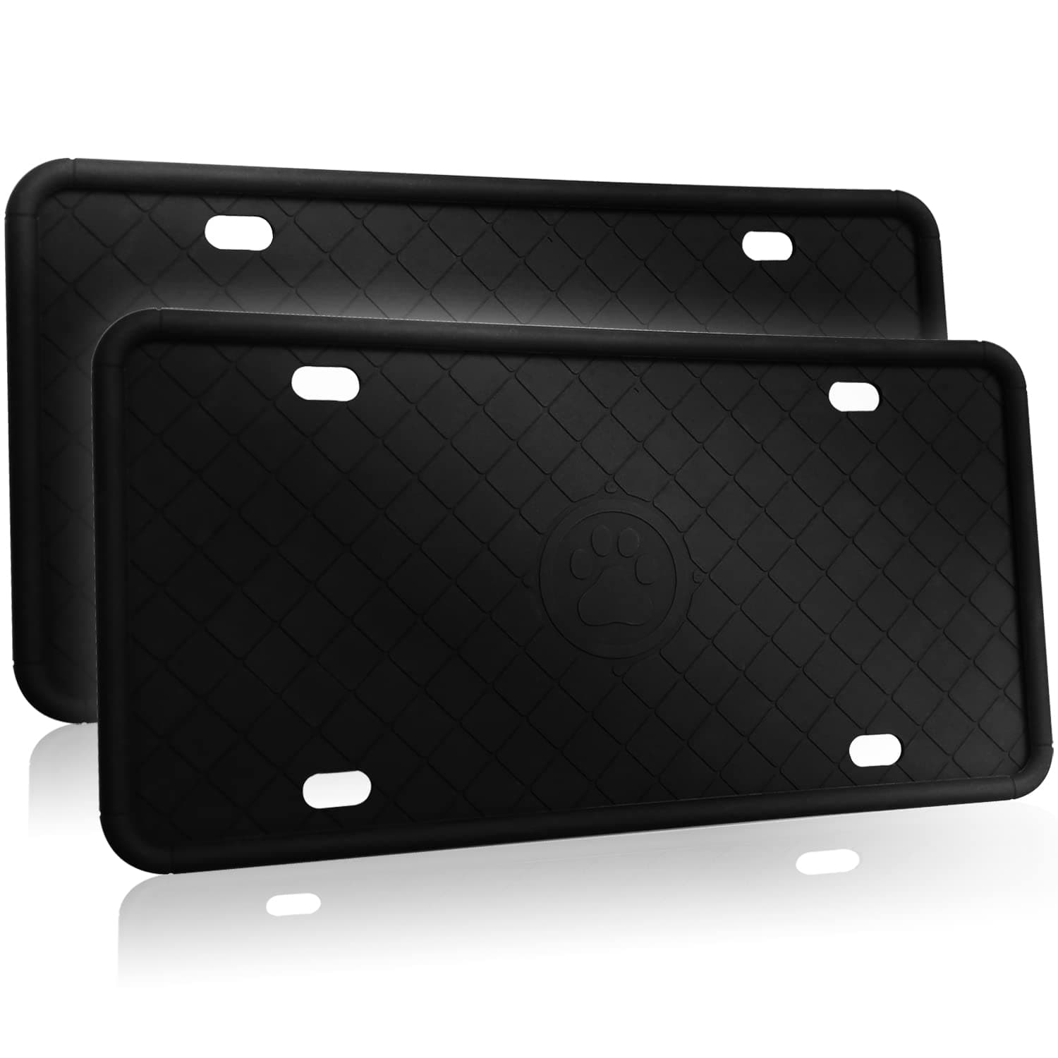NADOBA Plate Frame 2-Pack, Black Plate Holder, Car Front & Rear Plate Frame Tag Cover, Rust-Proof, Rattle-Proof, Weather-Proof with Stainless Steel Screws