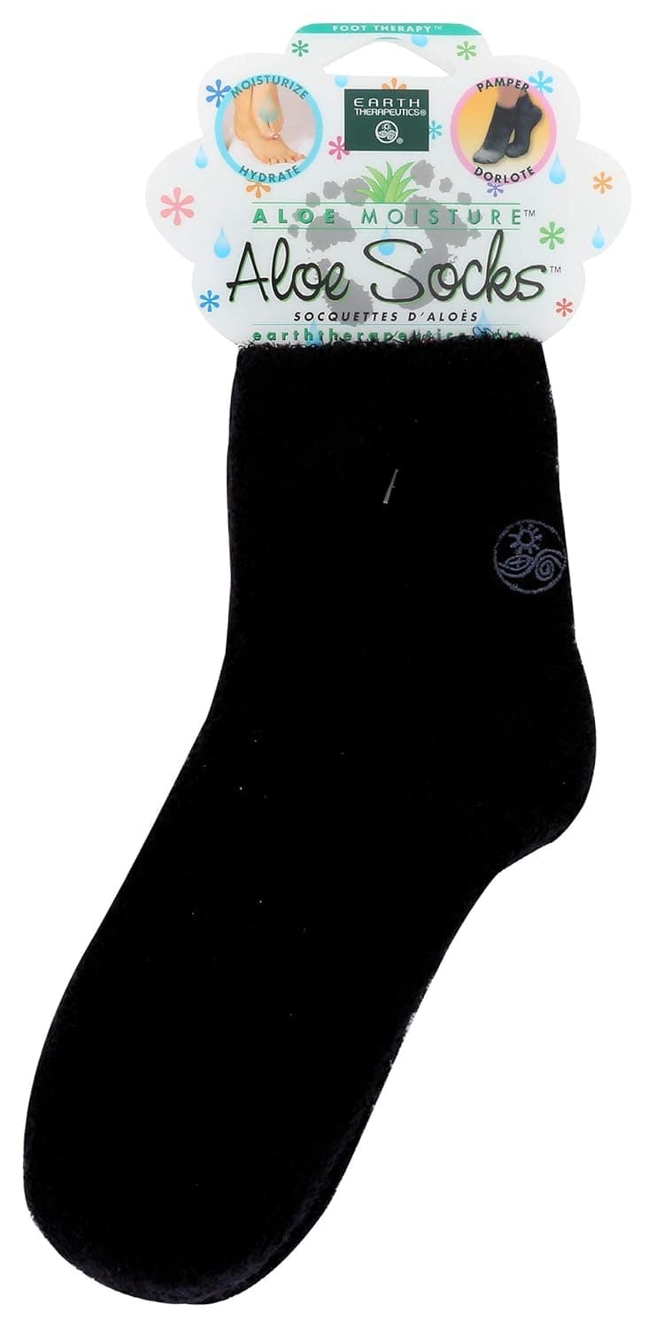 Earth Therapeutics Moisturizing Aloe Socks, Black