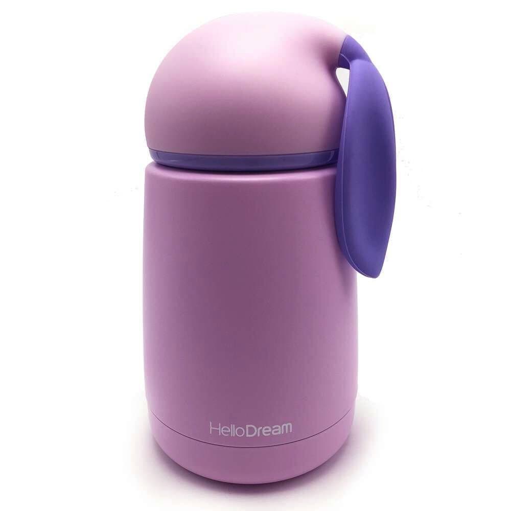 10 Oz(300ml) Water Bottle,Mini Rabbit Shape Vacuum Insulated Water Bottle for Baby Girls Boys Kids School Travel Outdoor Stainless Steel Water Bottle (Purple)