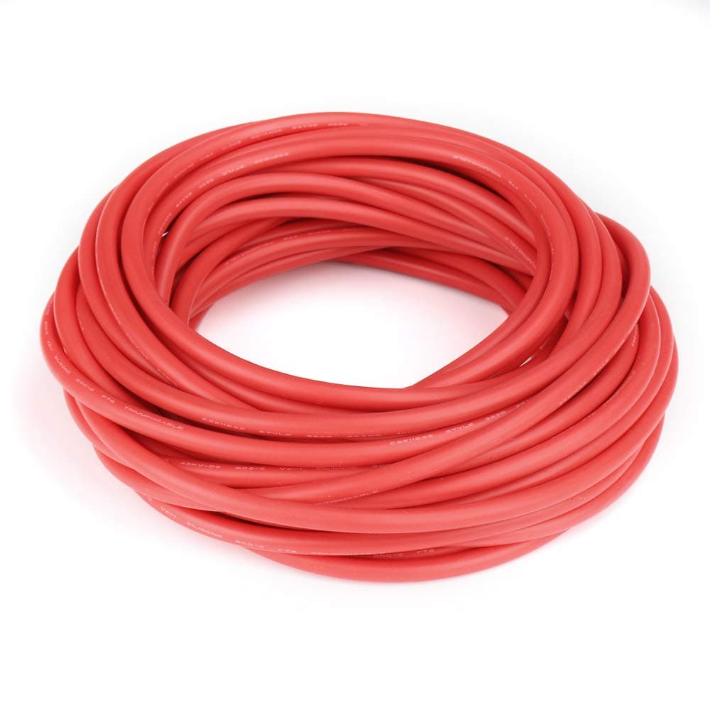 Electric Copper Core Flexible Silicone Wire Cable Red 10M 32.8Ft (18AWG 20KV)
