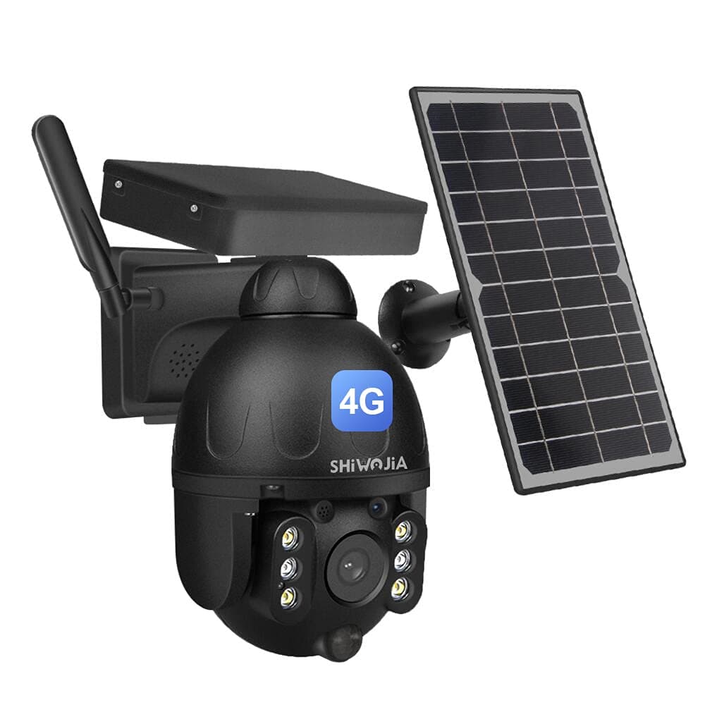 4G Sim Card Solar Camera PTZ Camera Outdoor CCTV Camera Solar Powered Security Camera with PIR Motion Detection,Pan/Tilt IP Dome Camera, Color Night Vision, 2 Way Audio, IP66