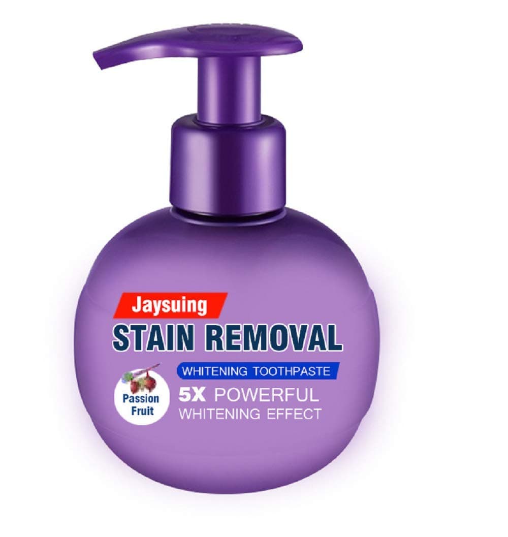 Press Toothpaste,Baking Soda Whitening Toothpaste,Stain Removal Whitening Toothpaste Strong Cleaning Power Natural Stain Remover Fluoride-Free Toothpaste(Passion fruit flavor)