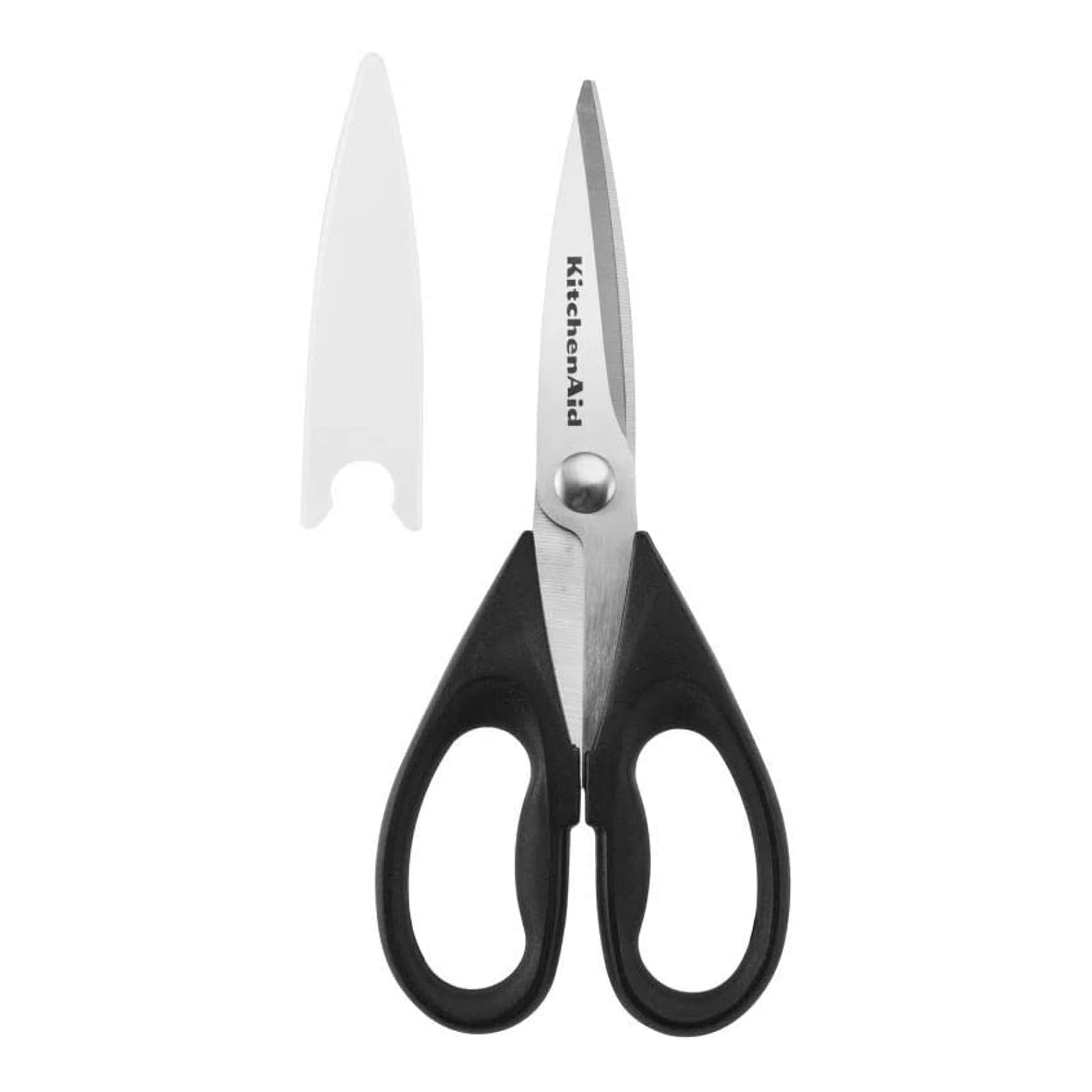 All Purpose Kitchen Shears with Protective Sheath Durable Stainless Steel Scissors, Dishwasher Safe, Soft Grip Comfort Handle, 8.72 Inch, Black