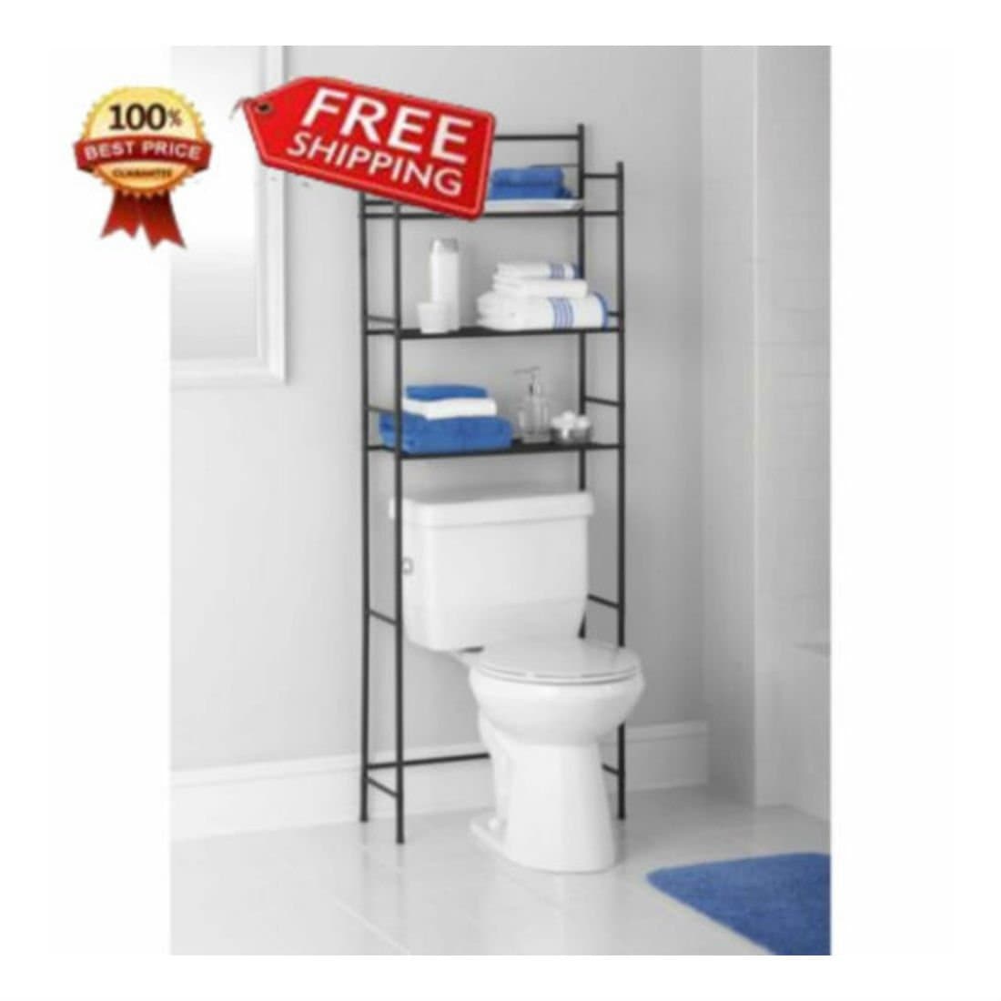 3 Shelf Space Saver Bathroom Storage Organizer Rack New Above Edge Over Toilet O Top Selling item