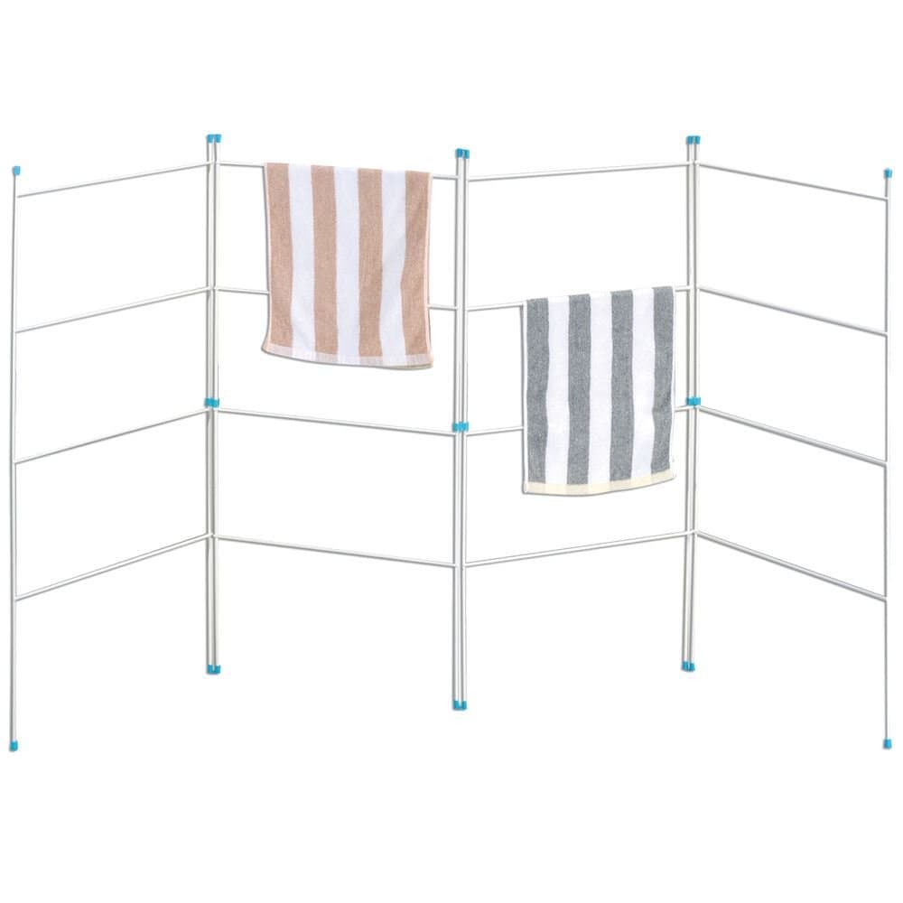 Multi Section Indoor Outdoor Folding Clothes Airer 2 3 4 Fold Foldable Section Horse Gate Laundry Dryer Rail Drying Rack Hanger White (4 Foldable Airer)