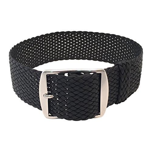 Wrist And Style Perlon Watch Strap (20mm, Black)