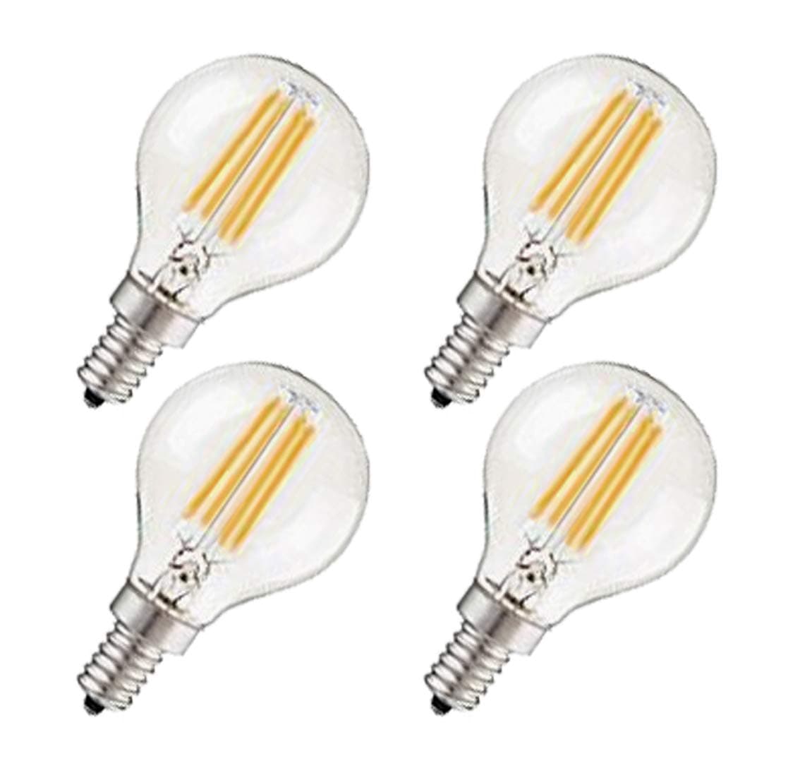 G45 4W E14 Base Candelabra LED Bulbs Dimmable(4 Pack)-Vintage Edison LED Bulb 40W Equivalent 2700K Warm White Lamp for Home,Pendant Lights,Sconces,Antique Light Fixtures 110V~130V AC