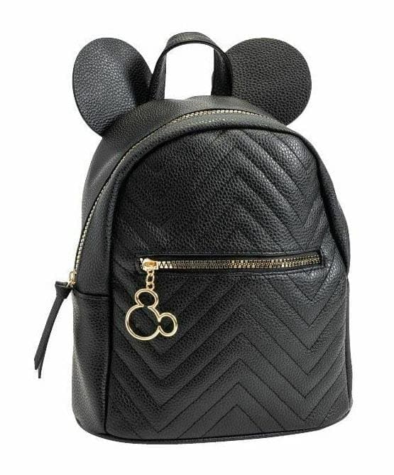 YNC Disney Mickey Mouse 3D Character Ears Faux Leather Mini Backpack Purse Zippered Black 11inch, Black, Traveling