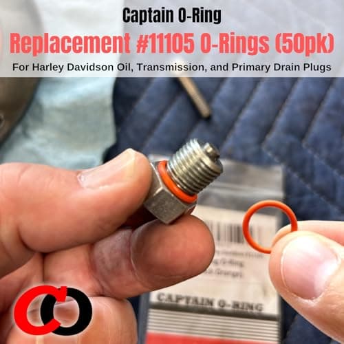 50 Pack - Harley Davidson Oil Drain Plug O-Ring #11105 (Orange Color)