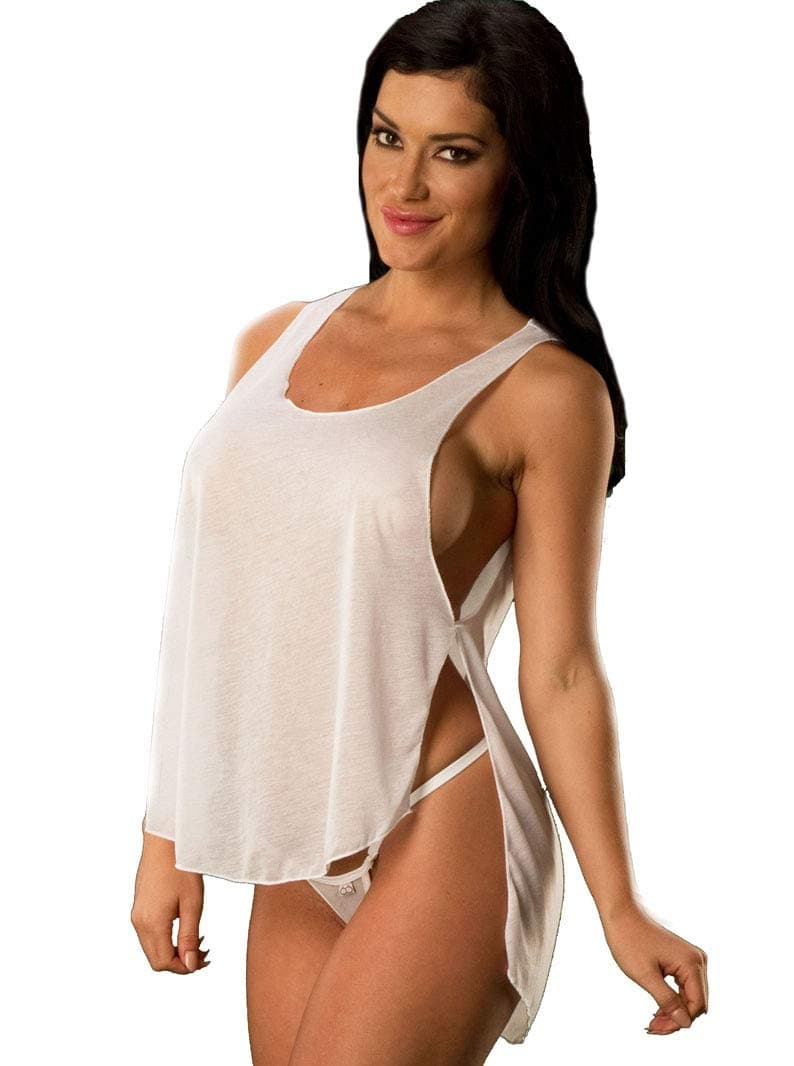 Jersey Knit Open Sides Sleepshirt Top