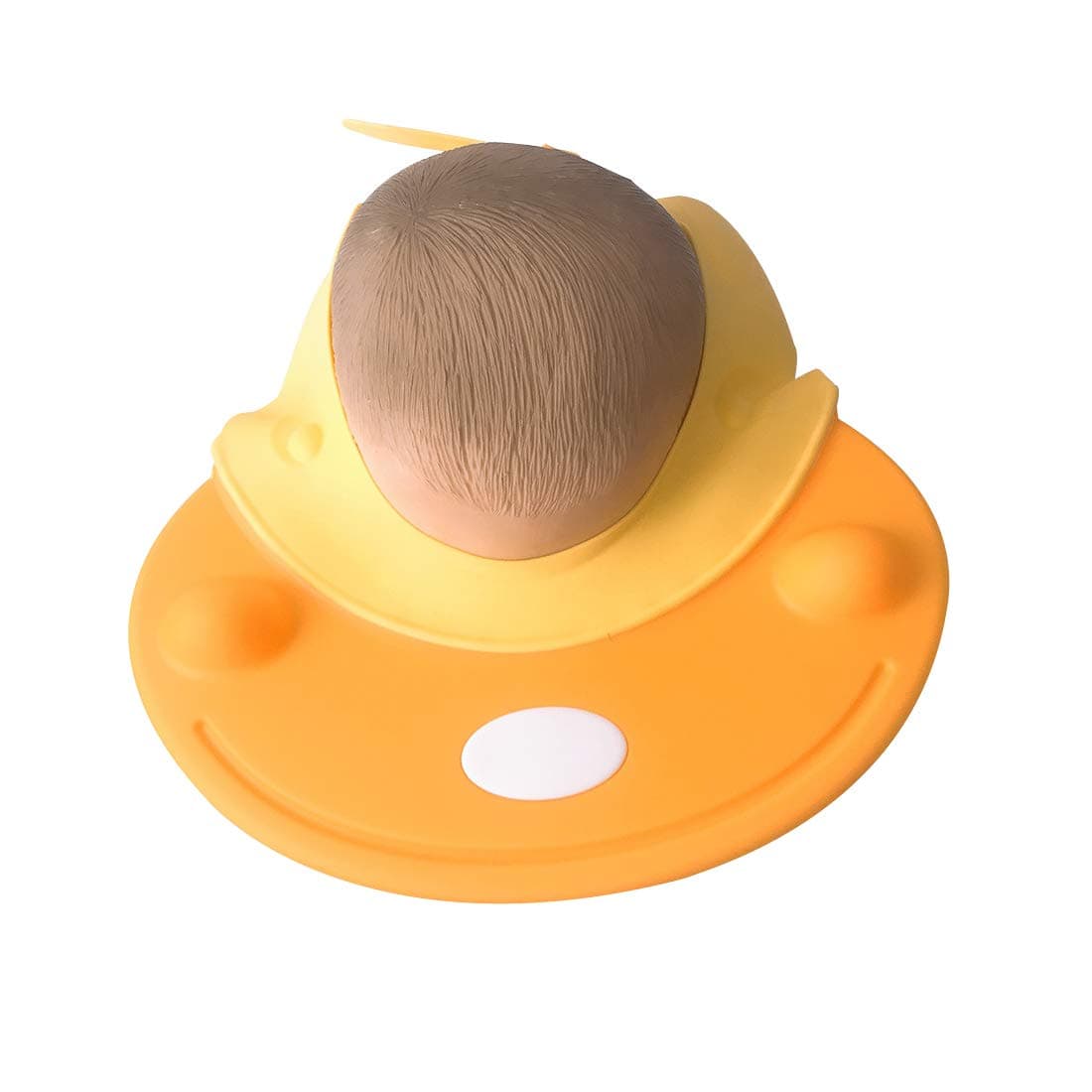 MeGaLuv Baby Shower Cap - Soft Elastic Adjustable Bath Shampoo Visor Hat for Toddler, Baby, Kids, Children - Blue (Yellow)