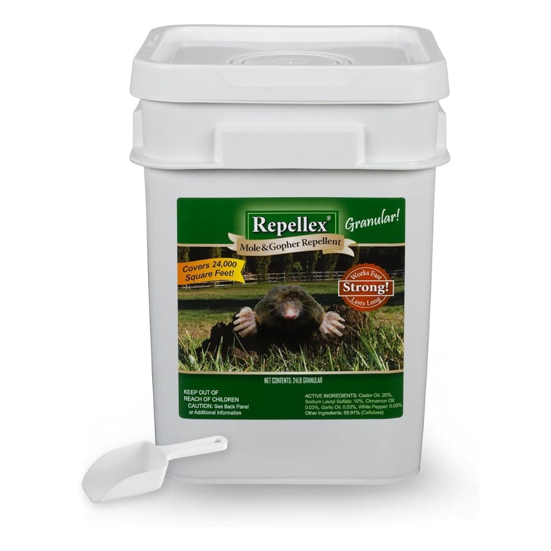 Repellex10545-SCP Mole/Gopher Repellent 24 lb. with Scoop Granule, Black