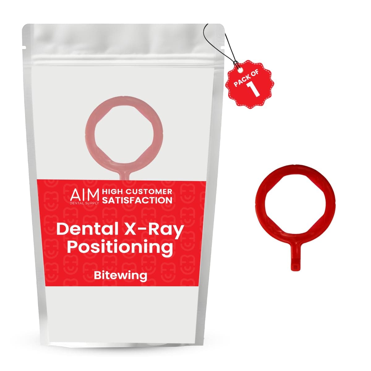 ADS - Dental X-Ray Positioning Aiming Ring, Autoclavable, Bite Wing, XCP Style, FPS 3000 Red Wing, X-Ray Positioning System, Dental Intraoral Film (1, Red, Aiming Rings)