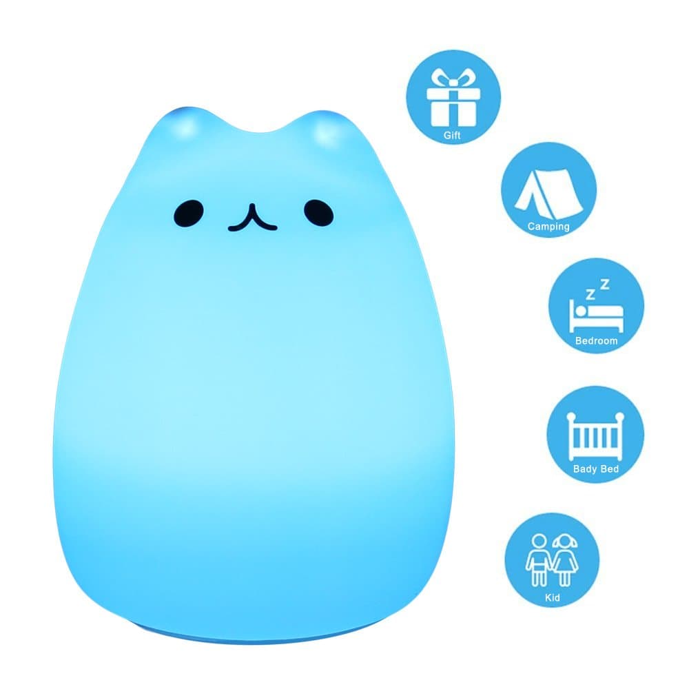 Timer Remote Night Light, Portable LED Sensitive Tap Control Light Silicone Night Lamp Rechargeable Soft Baby Nursery Lamp for Baby Bedroom,Valentine's Day Gift (Green)