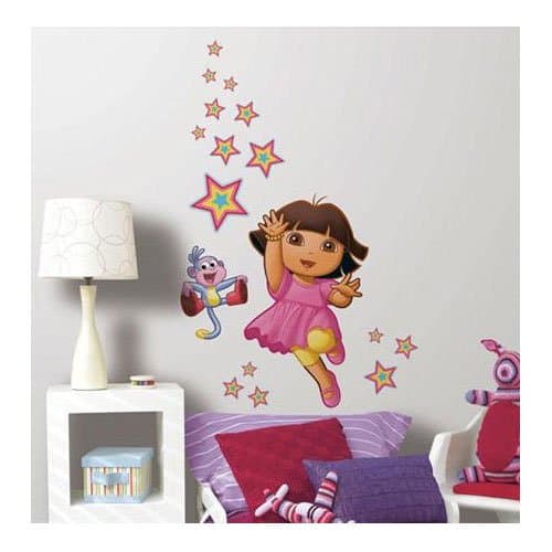 Dora Explorer Wall Accent Glitter Stars Self-Stick Wall Art
