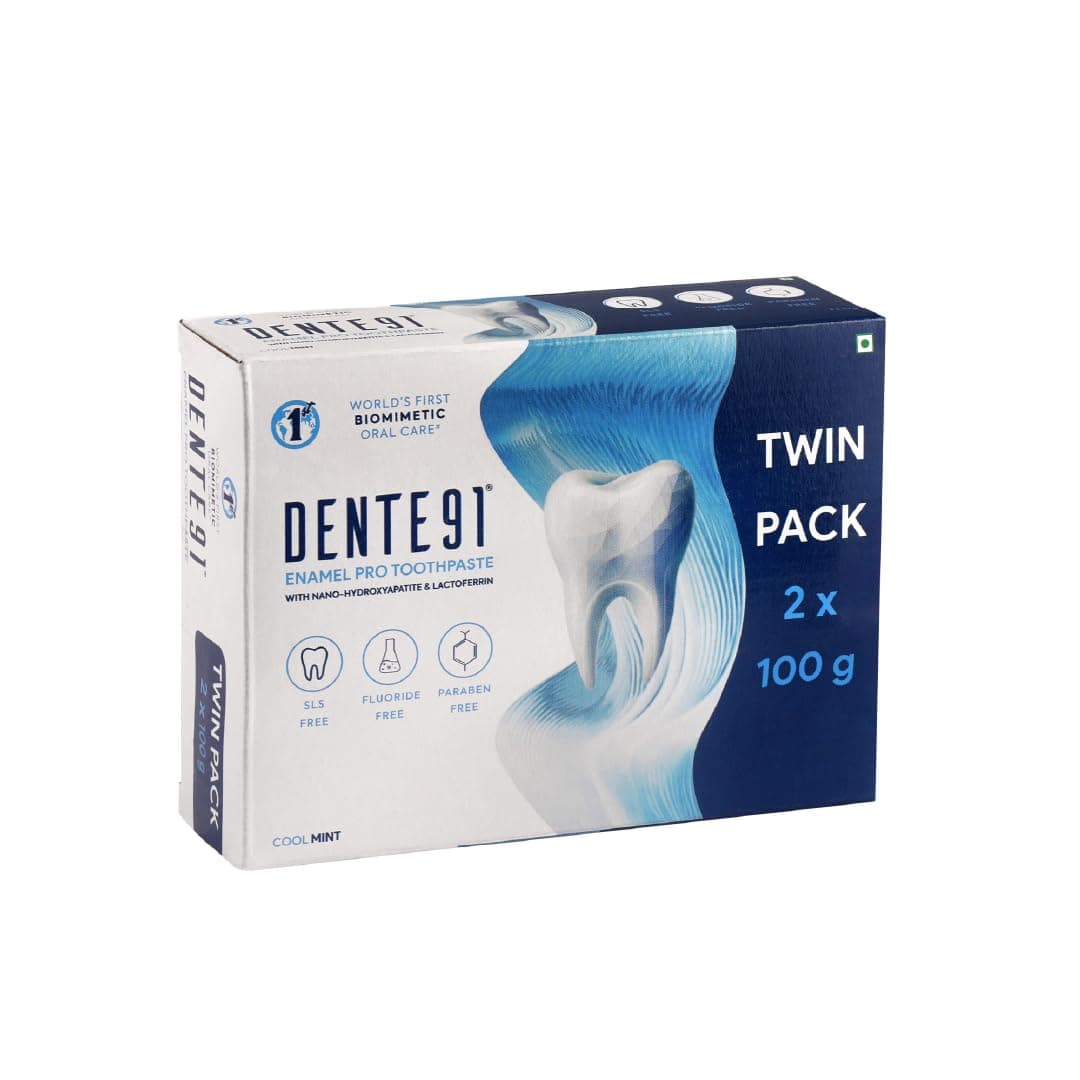 Dente91 Enamel Pro Toothpaste| Sensitivity Relief | Repairs Cavities | Fights Gum Disease | Reduces Bad Breath | Strengthens Enamel | Pack of 2, 2 X 100g