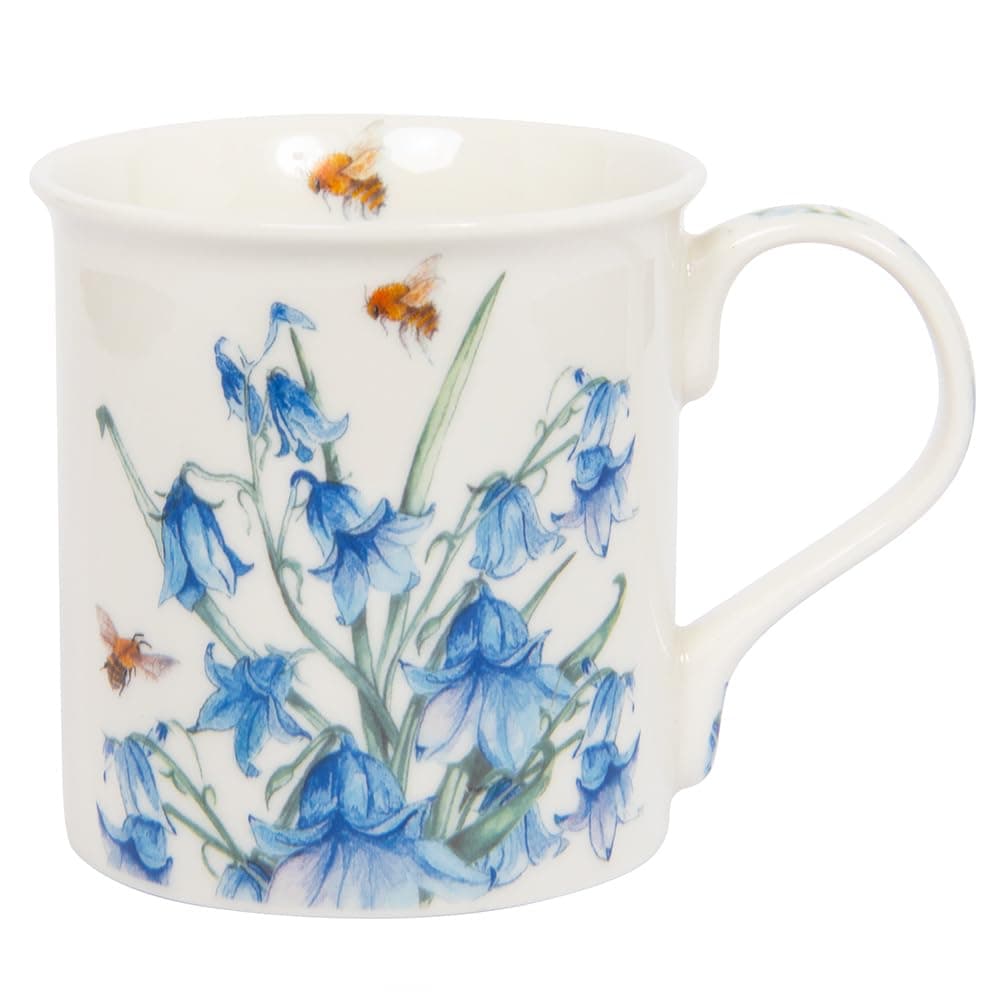 Lesser & Pavey British Designed Coffee Mug | Ceramic Coffee Mugs for Home or Work | Large Mugs for Hot Drinks | Bee Tanical Bluebells Tea and Coffee Cups - Sarah Boddy
