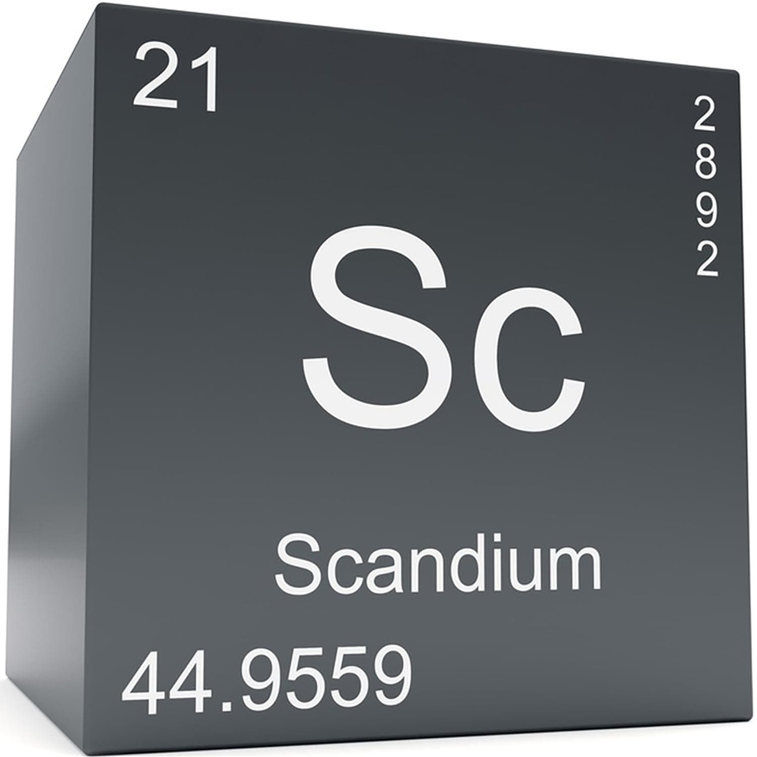 Moderock Scandium Metal Elements Periodic Table, Mirror Finished Density Cubes Collection, Purity 99.9%, Weight 3.05g/0.1Oz (Sc Cubic 25.4mm/1")