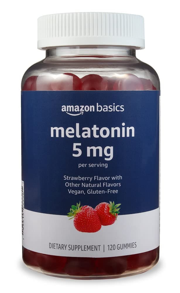 Melatonin, Sleep Support Gummies, Strawberry Flavor, 5mg, 120 Count (Previously Solimo)