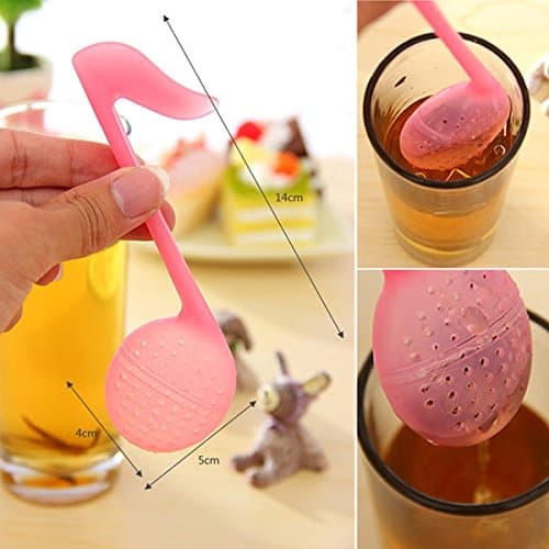 New Fashion Note Tea Spoon with Tea Strainer/stirrer/infuser/filter Function-color Random