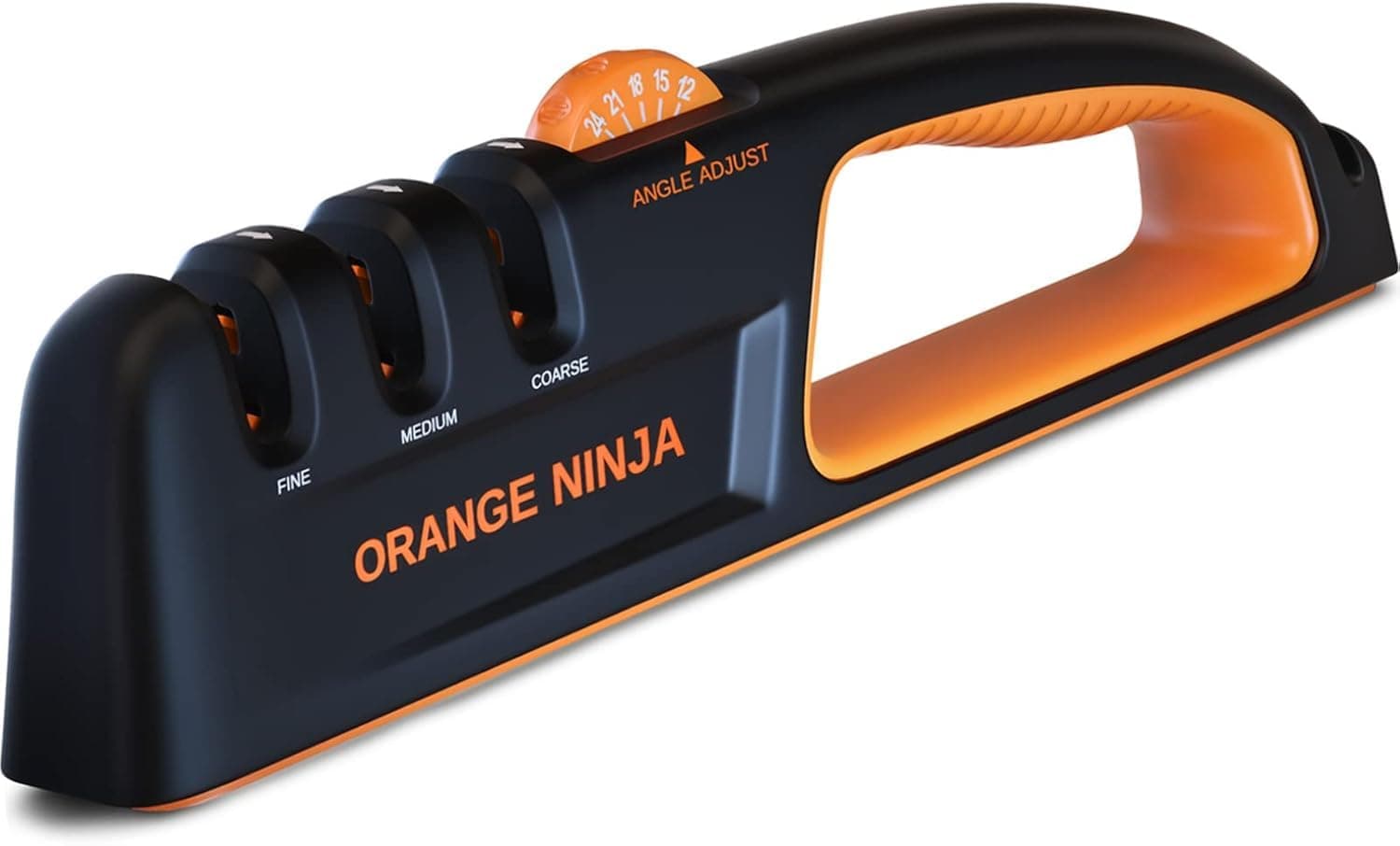 Sharp Pebble Orange Ninja Knife Sharpeners - 5 Adjustable Sharpening Angle- Premium Quality Kitchen Knife Sharpener - Handheld Knife Sharpeners for Kitchen Knives & Pocket Knife Sharpener by