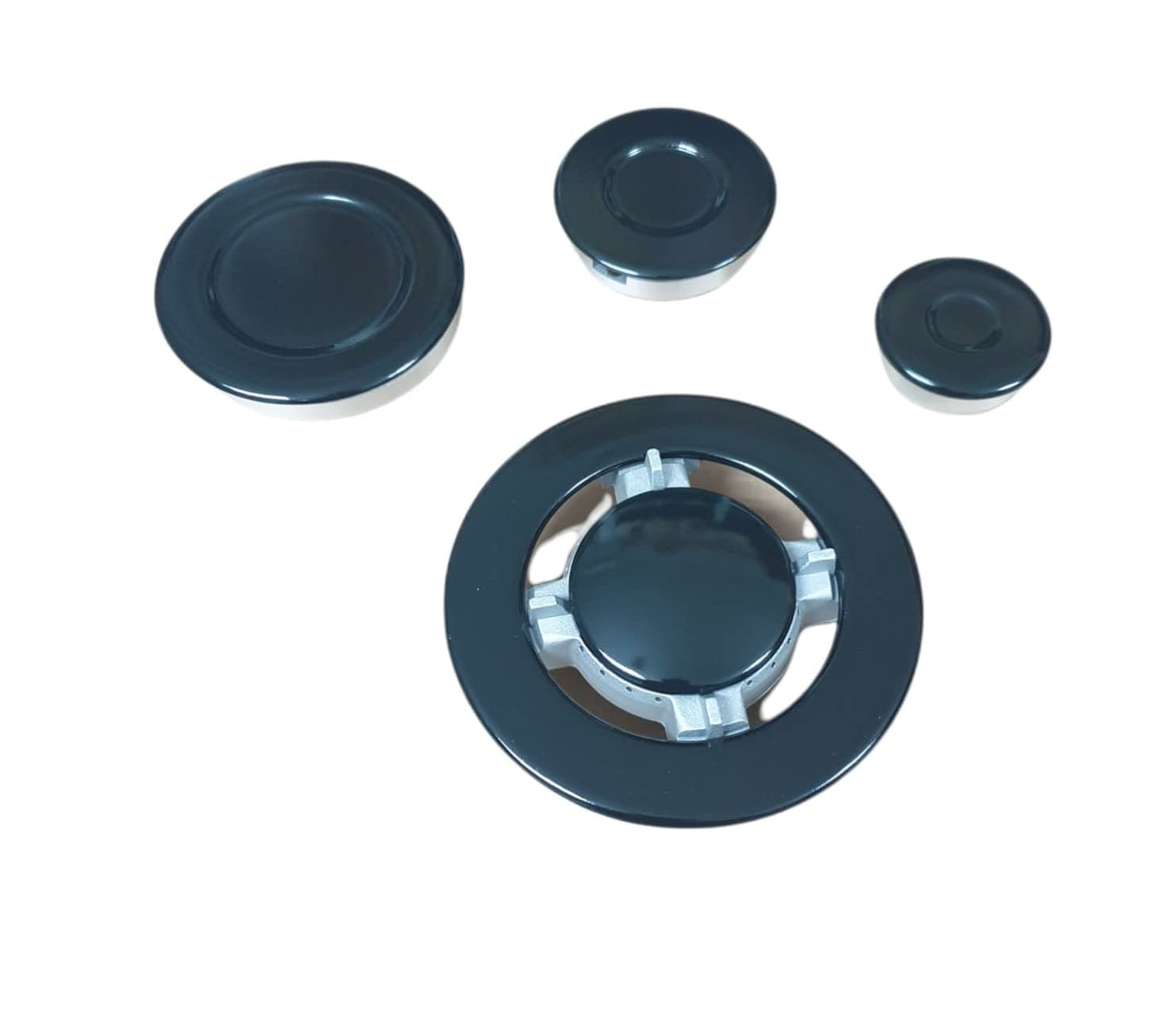 BURNER KIT ENAMELLED PLATES BLACK SUITABLE FOR VARIOUS BRANDS LIKE ARISTON, HOT POINT, INDESIT, FRANKE ETC.
