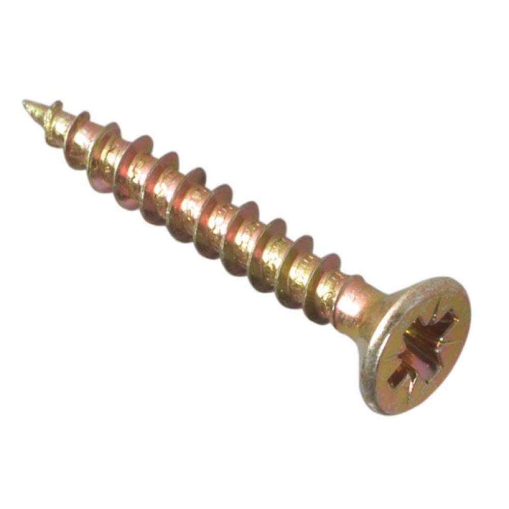 ForgeFix Multi-Purpose Single Thread Screws | 3.0 x 25mm | Zinc Yellow Passivated | Box 200