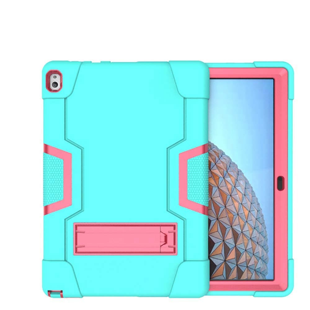 KoolbeiCase for Lenovo Tab P10 Case,Heavy-Duty Drop-Proof and Shock-Resistant Rugged Hybrid case(with Built-in Stand),for Lenovo Tablet 2018 Tab P10 10.1" inch (TB-X705F /TB-X705L) Case (Aqua/Pink)