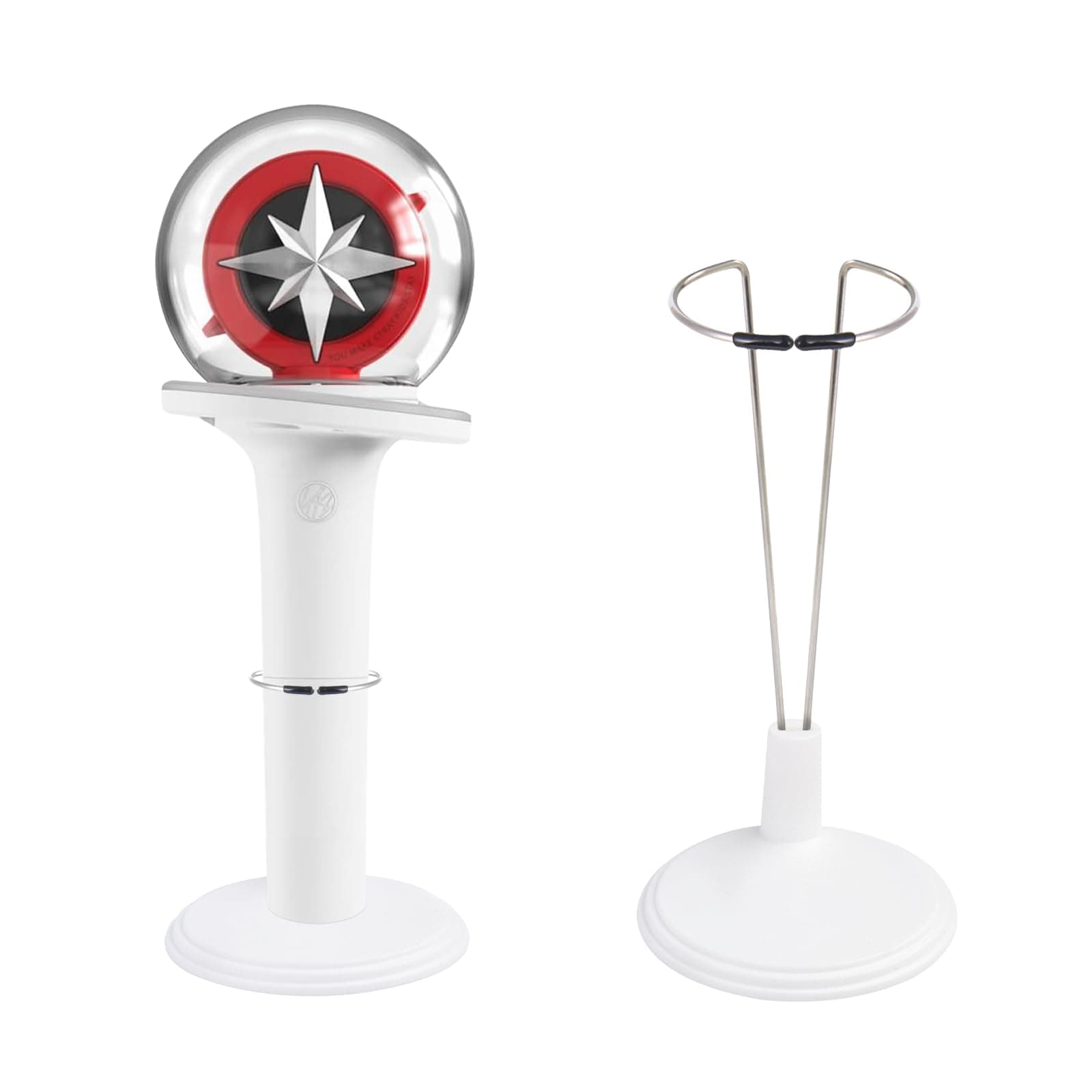 K-pop Lightstick Stand 2 Pack Holder Compatible with Official Lightsticks, Display Stand, Compatible with Stray Kids|Enhypen|Ateez|Twice (White)