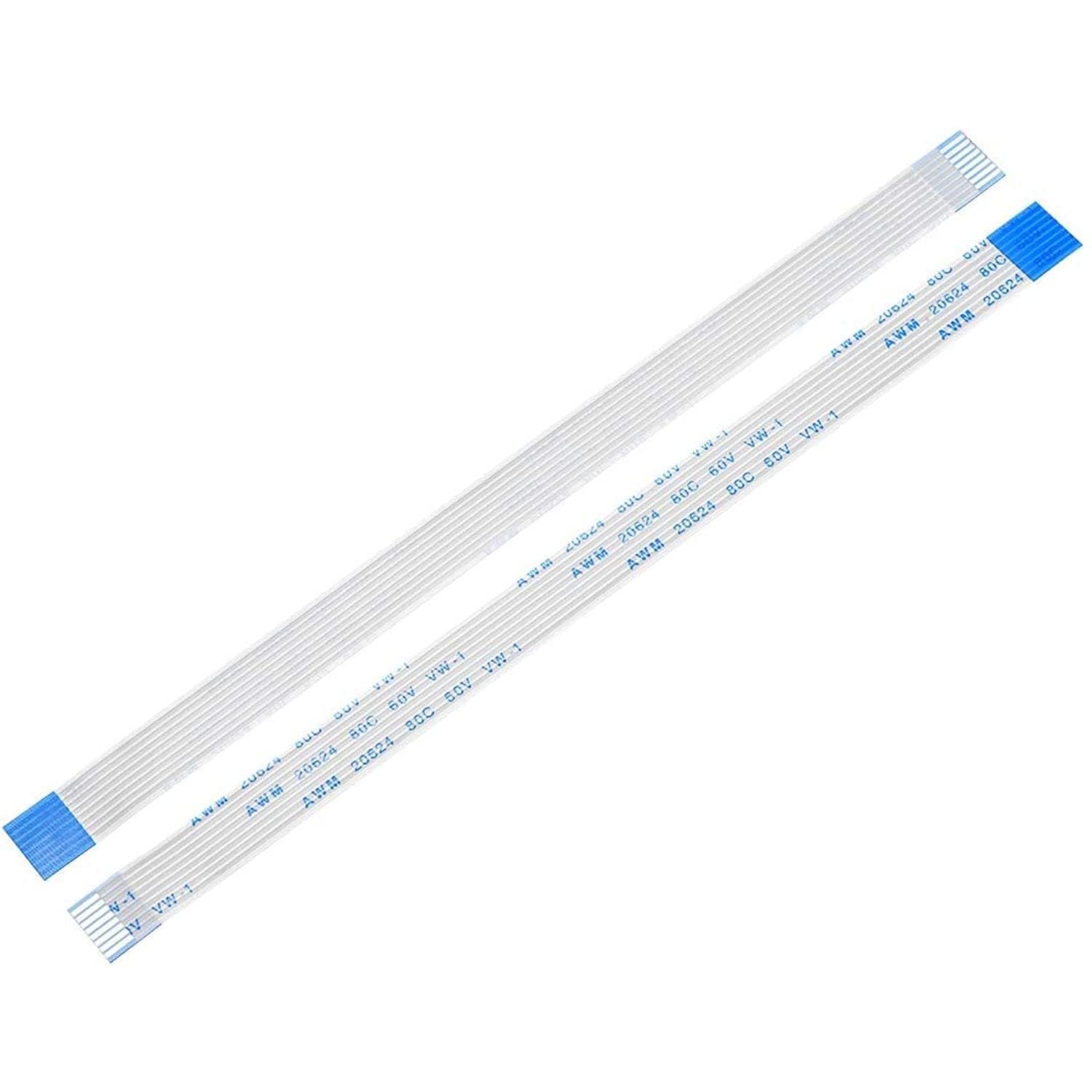 FFC Cable 8 Pin 1mm Pitch 200mm Length(Same Side) Flex FPC Ribbon Extension Cord Flat Wire Cable Connection LCD,TV,Laptop,Printer(White)(Pack of 1)