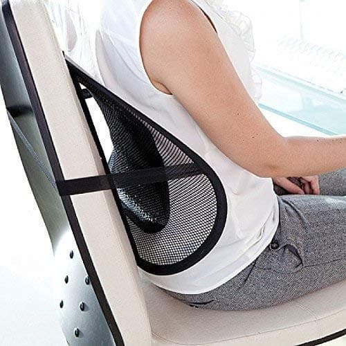 BINSBARRY Nylon Ventilation Back Rest With Lumbar Support Mesh Cushion Pad,Universal Back Lumbar Support Chairs For Office Chair,Home,Car Seat Lumber Back Support,Seat To Relieve For Back Pain,Black