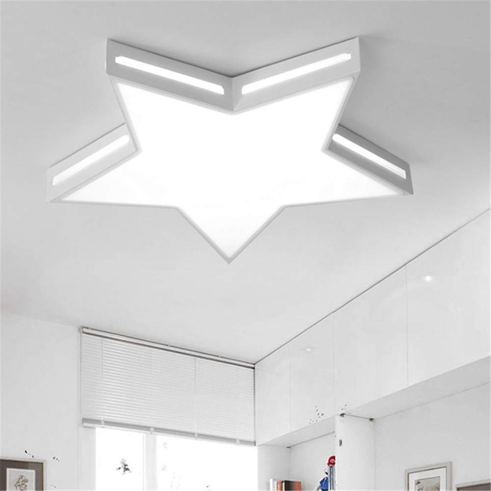 RUNNUP LED Flush Mount Ceiling Light Star Shade Minimalist Modern Ceiling Lighting Fixtures Cute Decoration Lights for Children's Bedroom, Boys and Girls Room 16inch Cool Light A