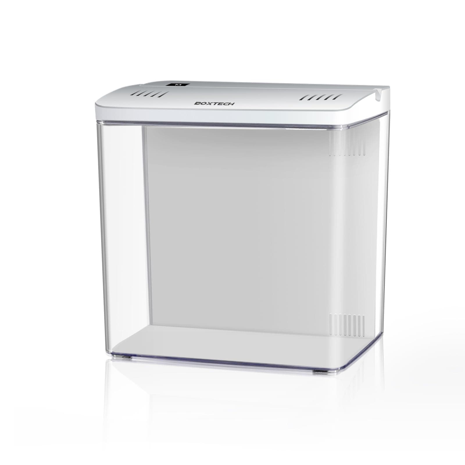 boxtech Fish Tank Desktop Aquarium Kit,5.5-Liter Betta with USB Power Filter/Automatic LED Lighting, for Goldfish Snail Tropical Fish (White)