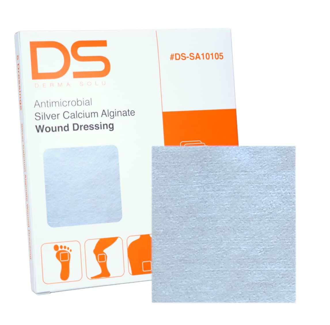 4” x 4” Silver Calcium Alginate Wound Dressing Alginate w/Silver Sterile (4" x 4" (5 Dressings))