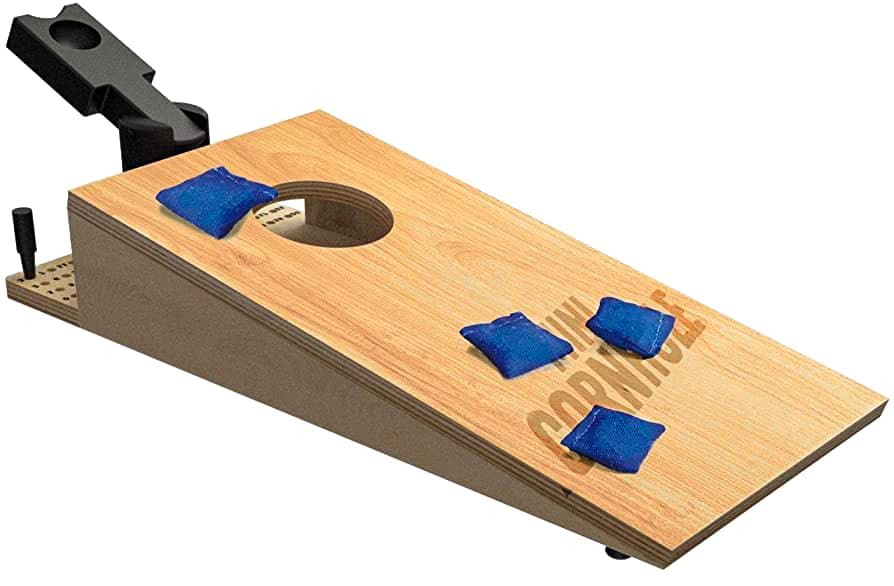 Tabletop Mini Cornhole – Dexterity Skill Game for Families | Portable Cornhole Toss Game for Kids Ages 8+ & Adults | Competitive Two‑Player Party Game Fun