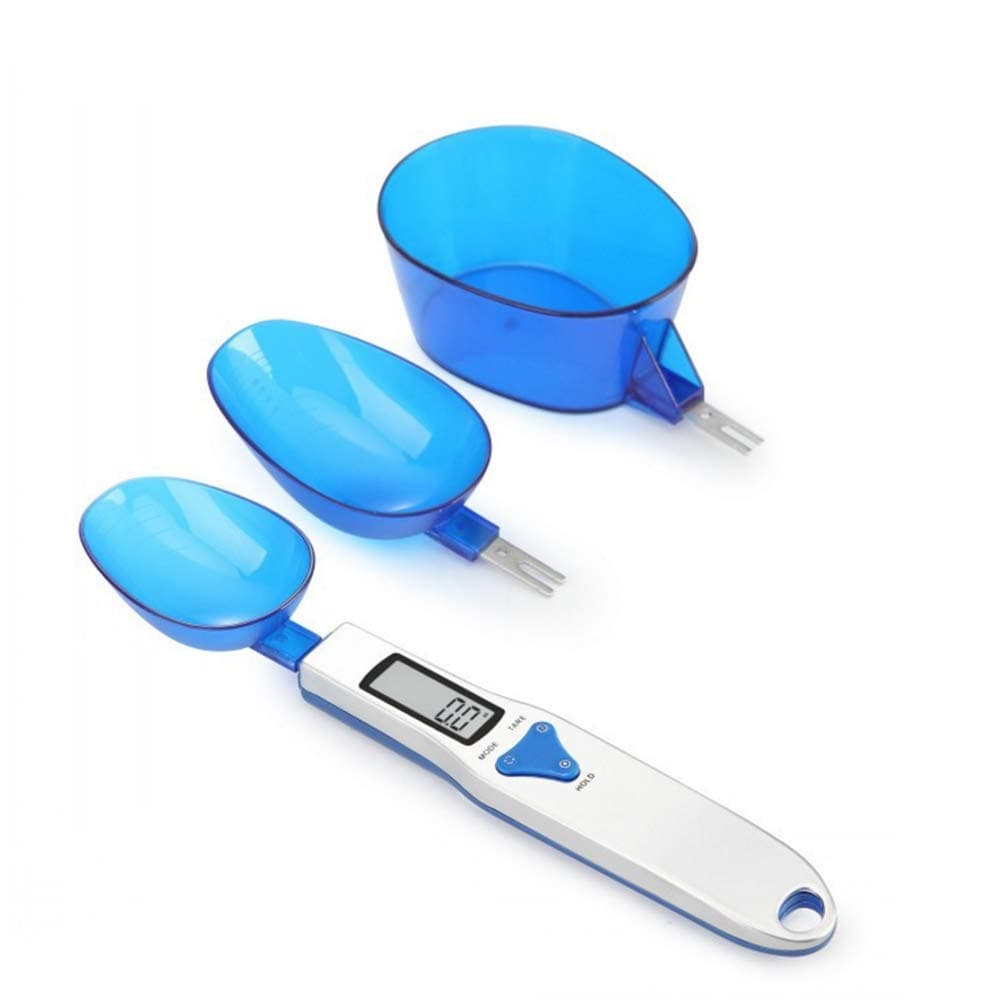 Chnee Kitchen Scale Spoon Gram Measuring Spoon 500g/0.1g Blue Cute Digital Weight Scale Spoon Milligram Measuring Scoop Grams Electronic Measuring Cup for Portioning Tea Flour Spices Medicine