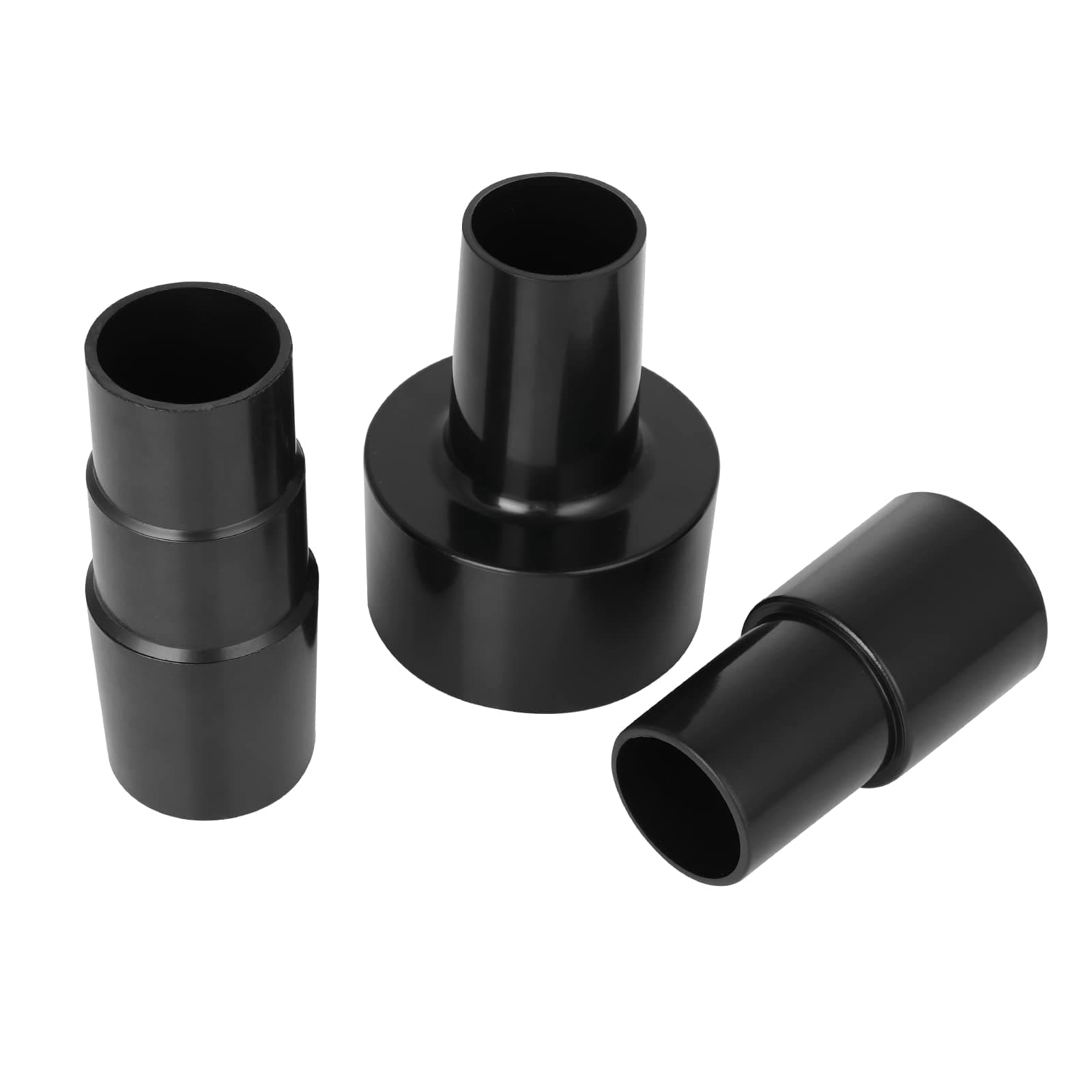 Grevosea 3-Piece Vacuum Hose Adapter Kit - Universal Connector, 2-1/2 Inch to 1-1/4 Inch, 1-1/2 Inch to 1-3/8 Inch, Wet & Dry Vacuum Compatible