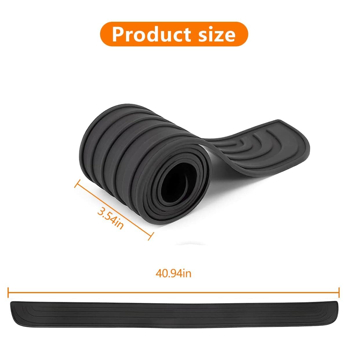 Car Rear Bumper Protector Guard for 2016-2021 Civic 10th 4-Door Sedan Gen, Scratch-Resistant Non-Slip Trunk Door Sill Trim Cover Rubber Trunk Door Sill Protection Strip