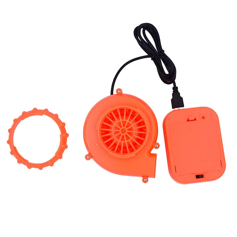 USB Mini Upgrade Inflatable Costume Fan Replacement Blow up Blower Potable Fans for Dinosaur Inflatable Costume Doll Mascot Head or Other Inflatable Game Clothing Orange