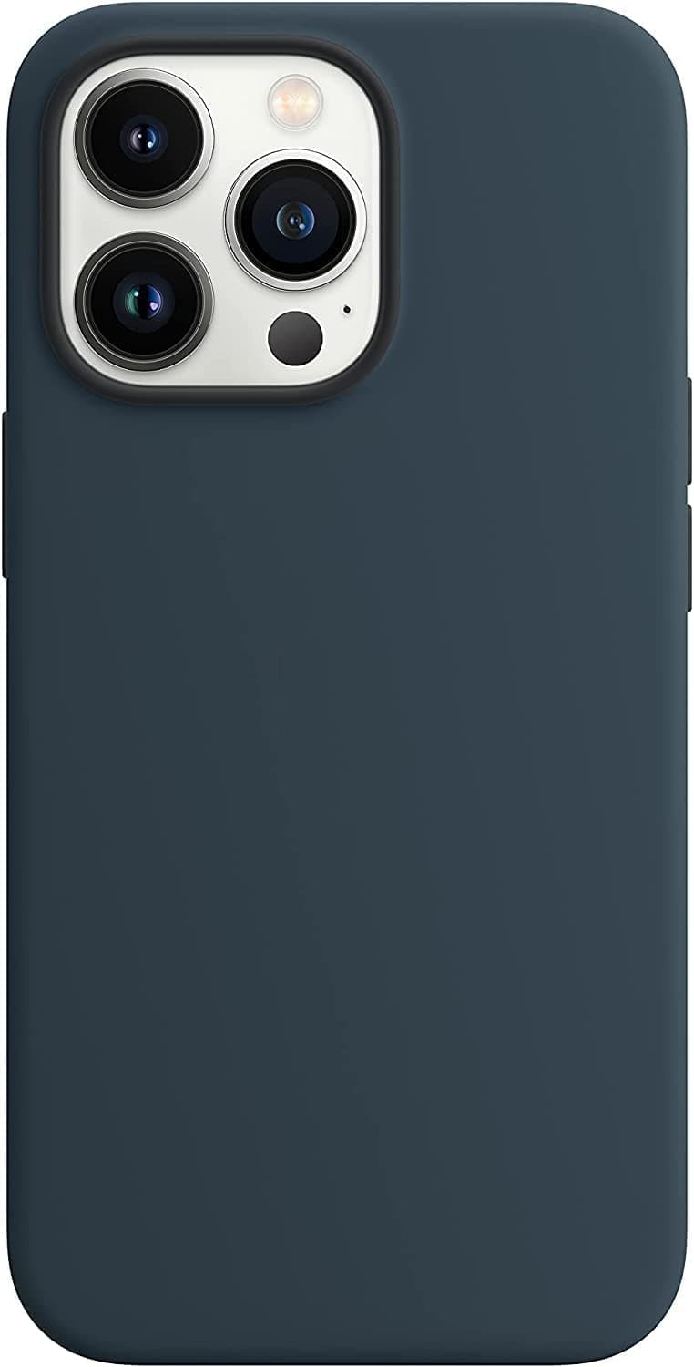 YU WELL iPhone 13 Pro Max Silicone Protective Case Cover 6.7 inch more protective and inbuild protected (Dark Blue)