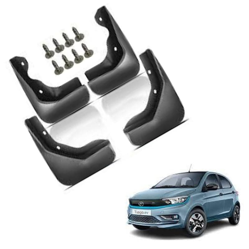 Autokaar OE Type/Box Type Car Mud Flap for Tata Tiago EV, Black