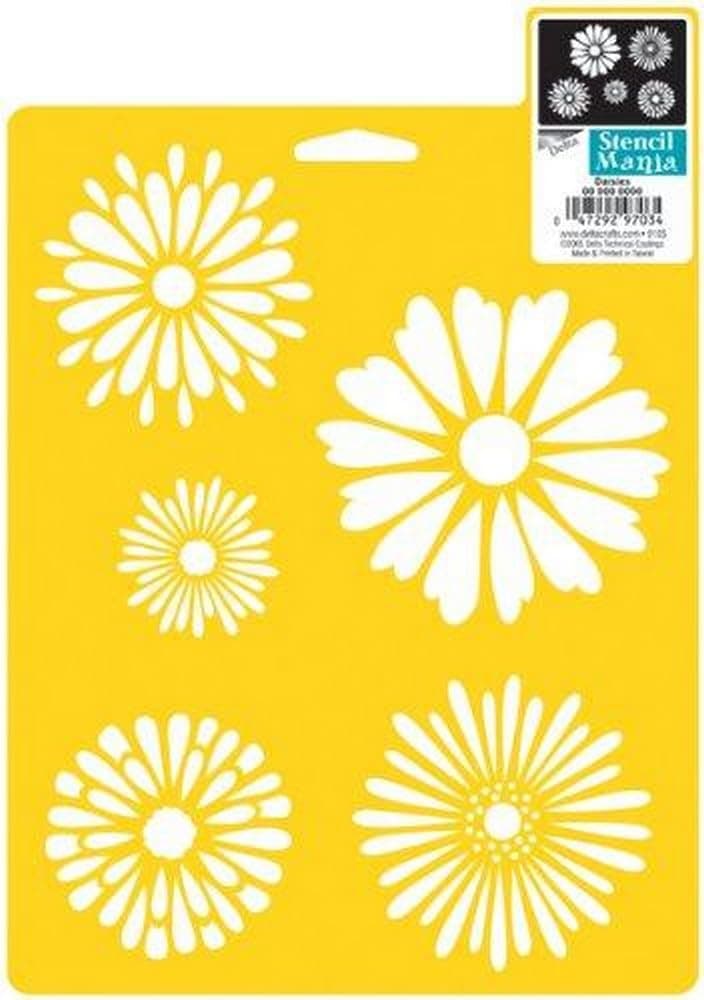 Stencil Mania Stencil, 7 by 10-Inch, 970720710 Daisies