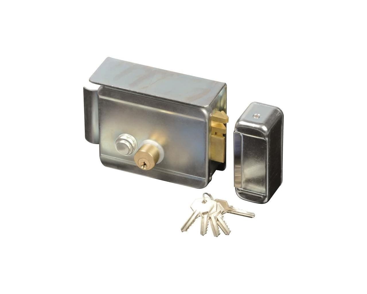SCS SEN4131198 Electric Lock Unit with Interior Push Button Zinc Coating with Cylinder