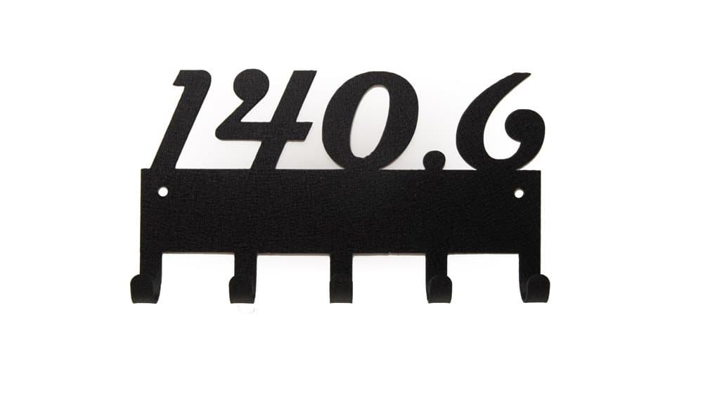 Ironman Distance (140.6) Medal Display, 5 Hook, Black