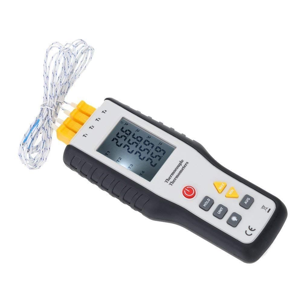 4 Channel K Type Digital Thermometer Thermocouple Sensor -200~1372°C/2501°F (Batteries Included)