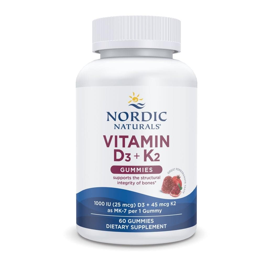 Vitamin D3 + K2 Gummies, Pomegranate, 60 Gummies