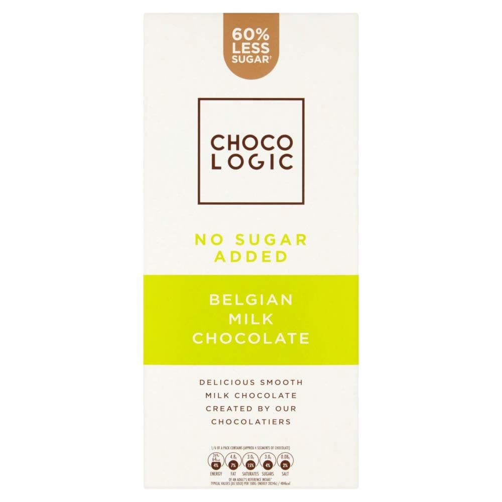 Chocologic No Added Sugar Milk Chocolate, 80 gram (Pack of 14)