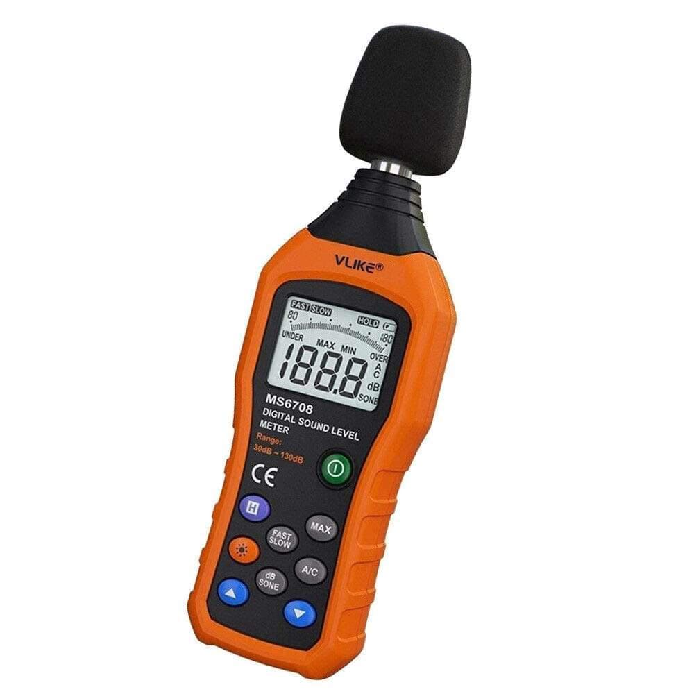 VLIKE LCD Digital Audio Decibel Meter Sound Level Meter Noise Level Meter Sound Monitor dB Meter Noise Measurement Measuring 30 dB to 130 dB A/C Mode (Batteries Not Include)