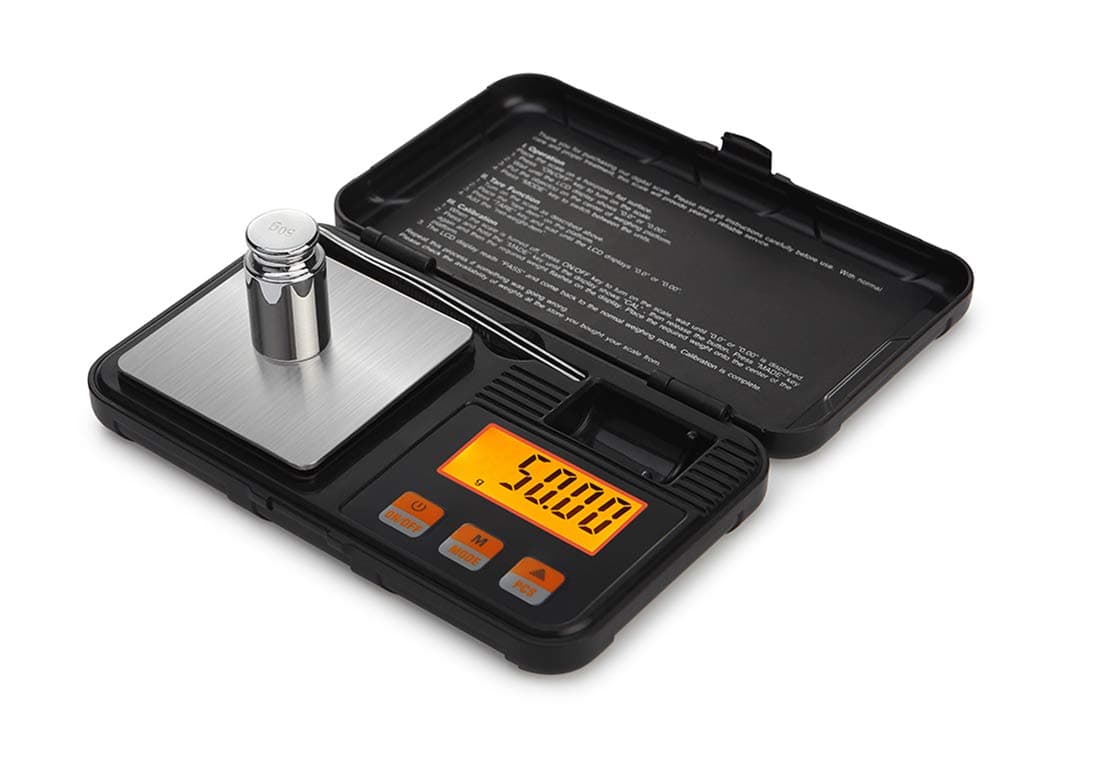 Hotloop Precision Digital Pocket Food Scale, 200 x 0.01g Mini Jewelry Scale with 6 Weighing Modes, Tweezers, Weight, Transparent Protective Cover and HD Backlit LCD Display