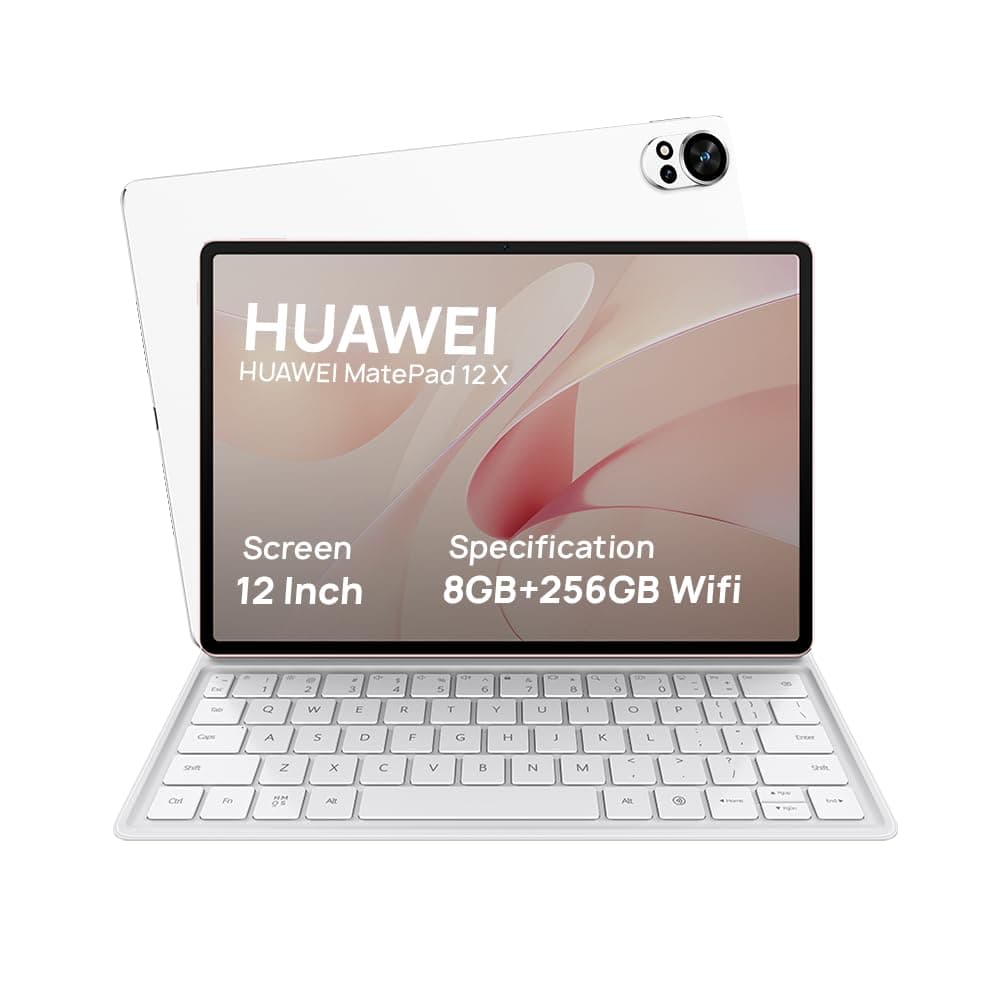HUAWEI MatePad 12 X - 12" Tablet, 2.8K FullView Display, Large battery, Super Charge, Wifi, 8GB+256GB, HUAWEI Glide Keyboard, Professional GoPaint APP, White